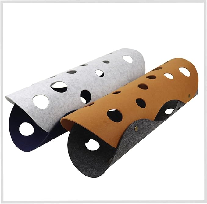 Cat Tunnels, Foldable Pet Tunnel Tube Bed with Holes Cats Toys Random Combinations Cats Play Mat for Interactive Exercise Peekaboo Cat Cave(Gray+Brown)