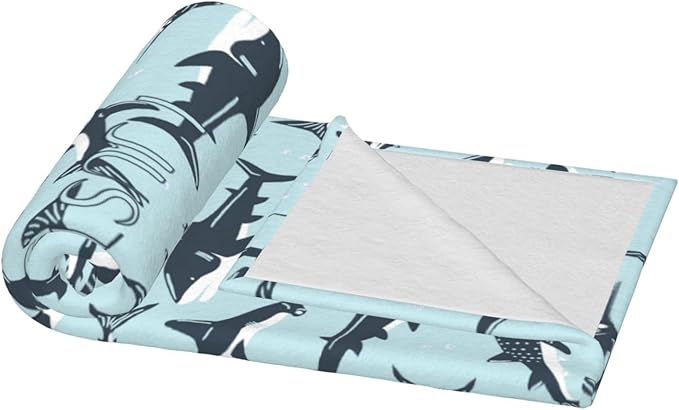 Cozy Shark Blanket Kids, Ocean Animal Printed Blankets for Boys Girls, Throw Blanket for Kid, for Shark Lovers, Shark Themed Gifts