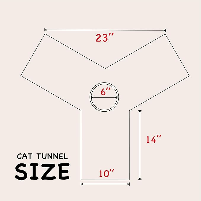 Tempcore Pet Cat Tunnel Tube Cat Toys 3 Way Collapsible, Cat Tunnels for Indoor Cats，Kitty Tunnel Bored Cat Pet Toys Peek Hole Toy Ball Cat, Puppy, Kitty, Kitten, Rabbit Pentagram
