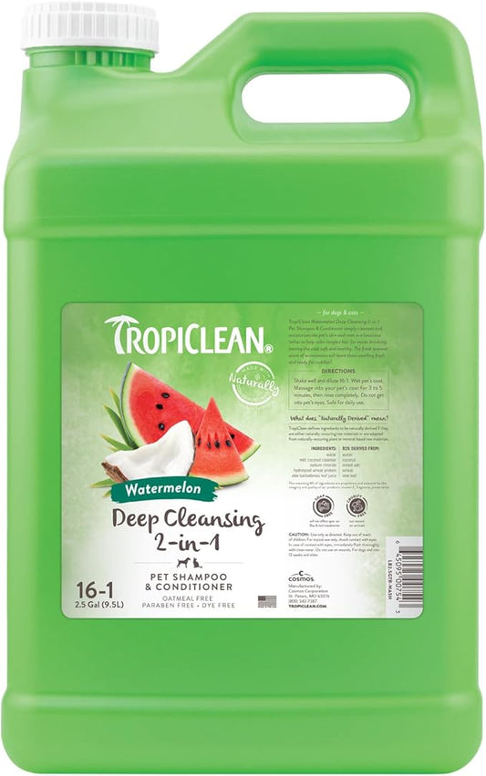 TropiClean Watermelon Deep Cleansing 2-in-1 Shampoo and Conditioner, 2.5 gal