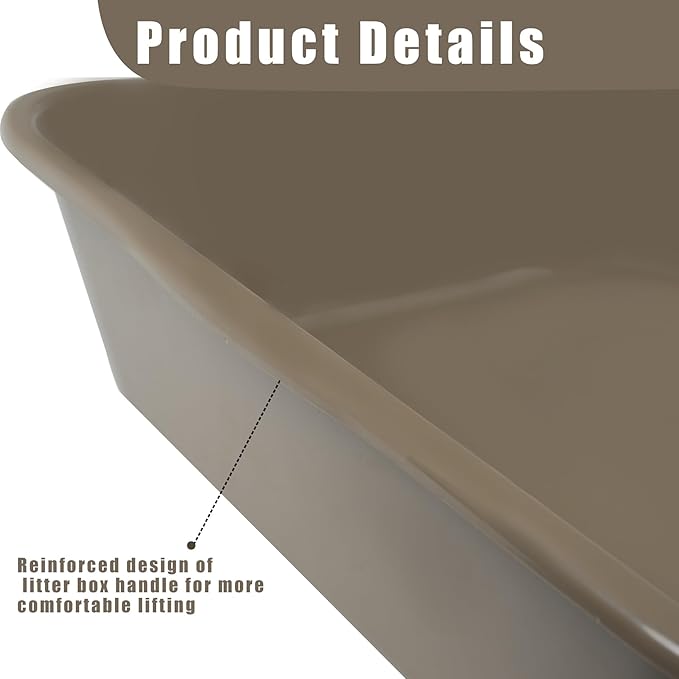 2 Pack Extra Large Dog Litter Box Pan Tray (ABS Material), Low Entry Jumbo Senior Litter Boxes for Multiple Kitten Big Cats, Pet Safe Indoor Dog Potty (Light Blue, 20" L x 15" W)