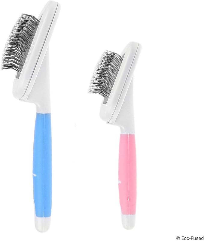 Slicker Brush and Nail Clippers for Dogs, Cats and Other Pets - Essential Animal Grooming/Claw Care Tools - Ideal Trimmers to Clip Thick Nails (Pet Hair brush - Small & Large Brush)