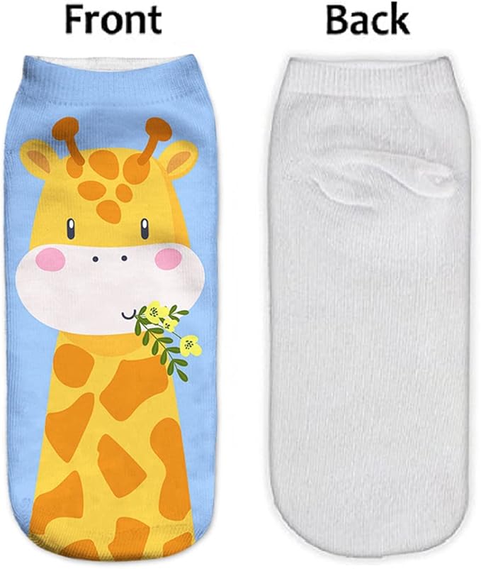 Benefeet Sox Womens Girls Funny Crazy Ankle Socks - Fun Novelty 3D Print Pattern Silly Cute Animal Food