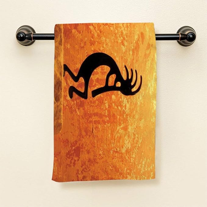 HGOD DESIGNS Kokopelli Hand Towels - Southwestern Style American Eastern Ancient 100% Cotton Soft Bath Kitchen Hotel Spa Towels 15"X30"