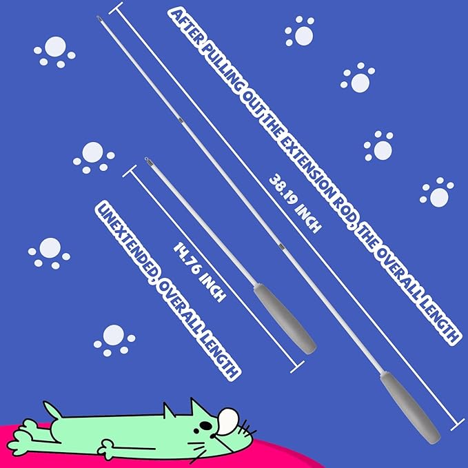 Premium Interactive Cat Wand Toy, Indoor Toy for Kittens and Cats, Educational Feather Cat Toy with Real Feathers.