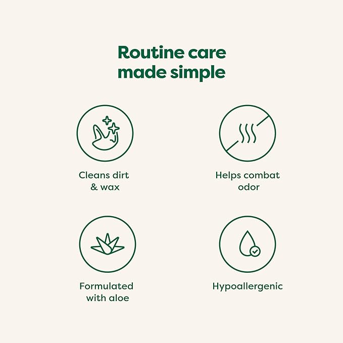 Earth Rated Pet Ear Wipes, Hypoallergenic Cleaner for Dogs & Cats Ears to Remove Dirt and Wax Build Up, Wild Oat Scent, 70 Count