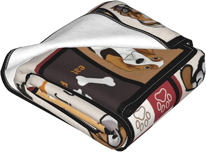 Basset Hound Dog Blanket Dog Decor Throw Blanket Super Warm Soft Plush Lightweight Fleece Flannel Cute Animal Blanket Gifts for Girls Baby Kids Women Boys for Winter Couch Bedding 50"X60"