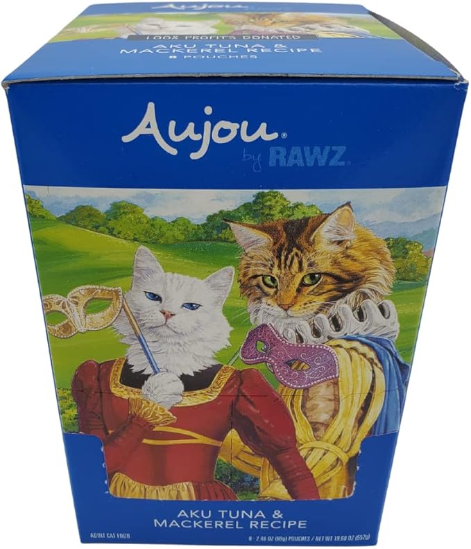 Rawz Aujou Aku Tuna & Mackerel Cat Food 8/2.46 oz Pouches