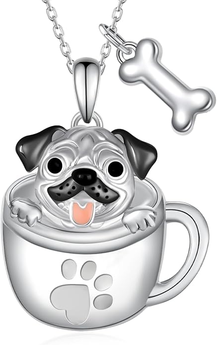 Black Cat/Pug/Boston Terrier/Capybara/Yorkie/Beagle/Maltese/Corgi Necklace 925 Sterling Silver Cute Animal Jewelry for Women