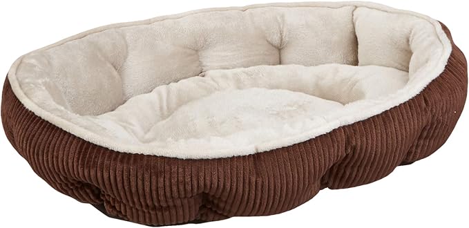 Pet Craft Supply Cat Bed for Indoor Cats - Kitten Bed - Machine Washable - Ultra Soft - Self Warming - Refillable Catnip Pouch, 5 Inch, Brown
