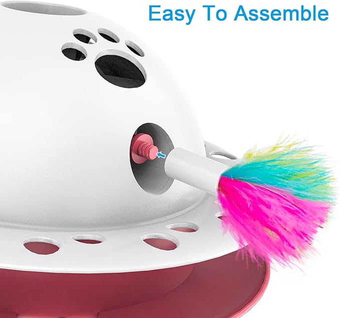 Tyasoleil Cat Toys Indoor, 10PCS Interactive Feather Toys Set, Flexible Teaser Wand, Kitten Automatic Motion Toy Accessories Replacements with Bell, Play Chase Exercise