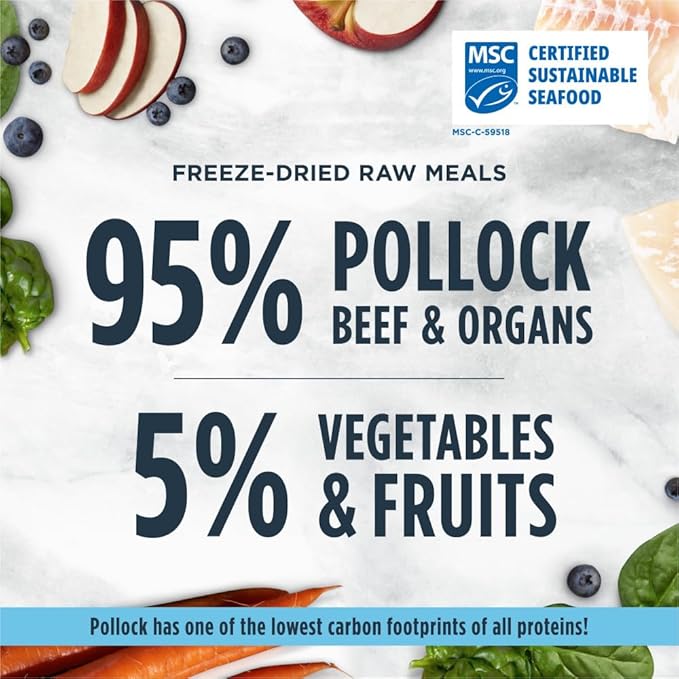 Instinct Freeze Dried Raw Meals, Natural Dry Cat Food, Grain Free - Wild-Caught Pollock, 24 oz. Bag