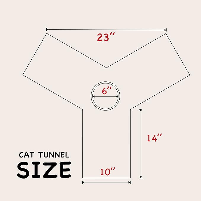 Tempcore Pet Cat Tunnel Tube Cat Toys 3 Way Collapsible, Cat Tunnels for Indoor Cats，Kitty Tunnel Bored Cat Pet Toys Peek Hole Toy Ball Cat, Puppy, Kitty, Kitten, Rabbit