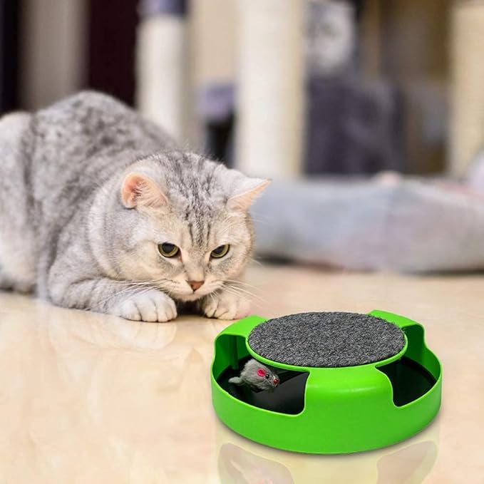 Kole KI-OC992 Cat Scratch Pad Spinning Toy with Mouse, One Size