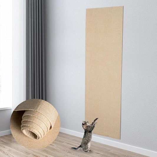 Extra Large 110"x 12.6" cat Wall Scratcher, Thickened Cat Wall Climbing Carpet, Trimmable Self-Adhesive Carpet for Replacement Pads, Covering Posts, and Furniture Protection (Coffee, 1PACK)