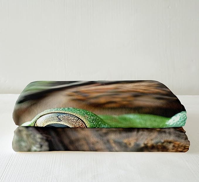 Green Frog Fleece Throw Blanket Tree Frog Plush Blanket for Sofa Couch Bed Wild Animal Theme Pattern Sherpa Blanket Wildlife Style Decor Fuzzy Blanket Room Decor Baby 30x40 Inch