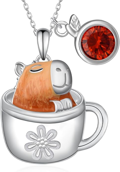 Black Cat/Pug/Boston Terrier/Capybara/Yorkie/Beagle/Maltese/Corgi Necklace 925 Sterling Silver Cute Animal Jewelry for Women