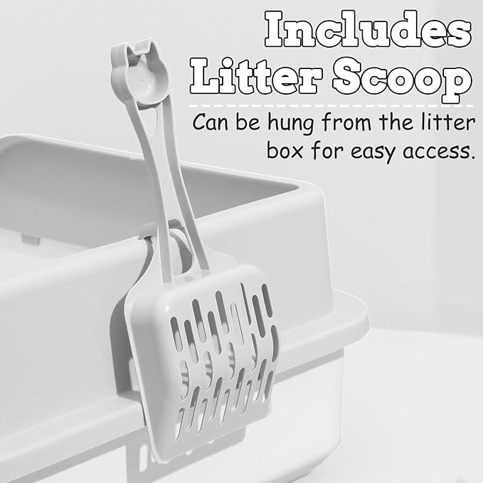 BNOSDM Sifting Litter Box Open Cat Litter Box with High Sides Detachable Kitten Toilet Semi-Enclosed Litter Tray Pan with 16 Piece Kitten Starter Kit for Small Cat Kitty, Orange