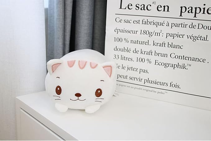 Cute Plush Cat Squishy Animal Pillow, Super Soft Cat Hugging Toy, Kids Kawaii Sleeping Cat Pillow - Gifts for Home Decor - 8-Inch