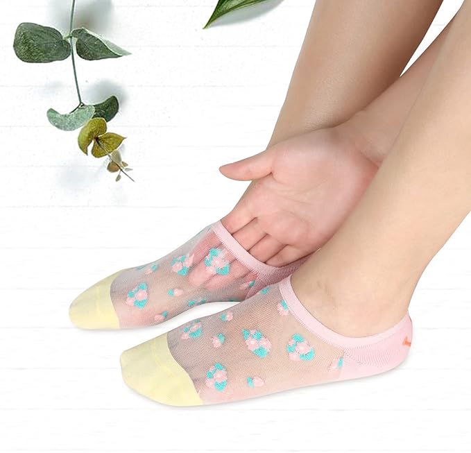 Benefeet Sox Sheer No Show Socks Women Girls Cute Thin Mesh Low Cut Liner Socks for Loafers Boat Shoes