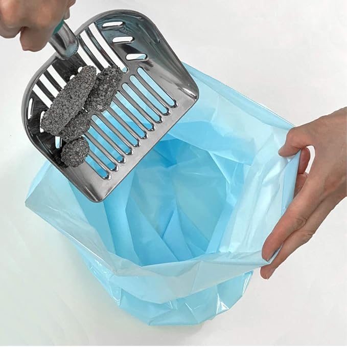 BOS Amazing Odor Sealing Cat Waste Disposal Bags - Durable, Unscented[Size: L, Color: light blue] (60 Count, Pack of 2) (120 Bags) ★NOT a litter box liner