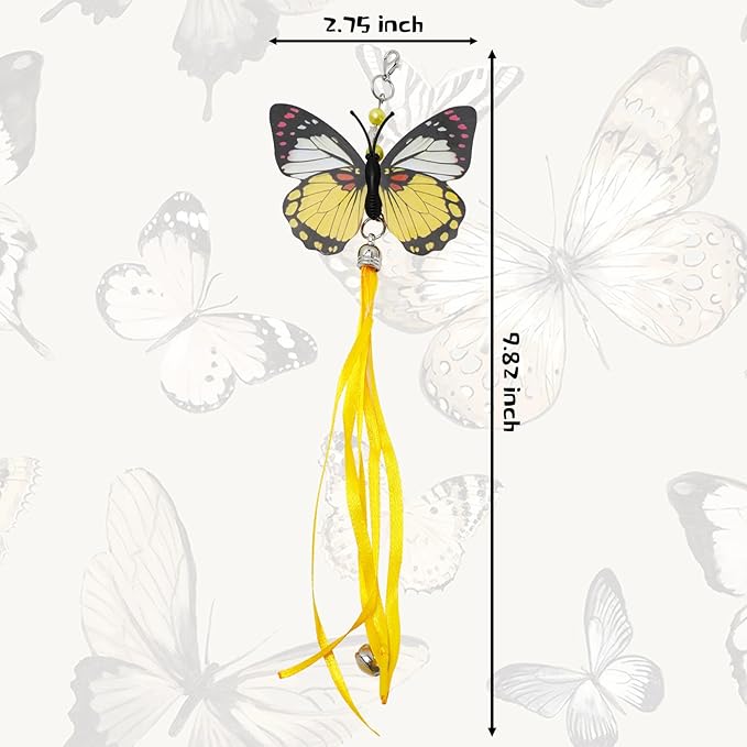 6pcs Cat Wand Attachments Interactive Sports Cat Pet Toy Playthings Kitten Plaything Cat Teasing Toy Bring More Joy and Fun (Green Blue Yellow)