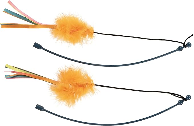 SmartyKat Scratch 'N Spin Carpet Cat Scratching Post with Spinning Wand Toys, Includes x2 Extra Wands - Gray, One Size