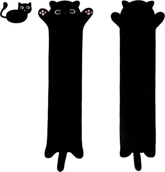 Long Plush Black Cat Toy Kids Plush Toy Pillow Hugging Pillow Cute Plush Cat Stuffed Animal Toy Gift for Kids(Black, 50cm/19.6in)