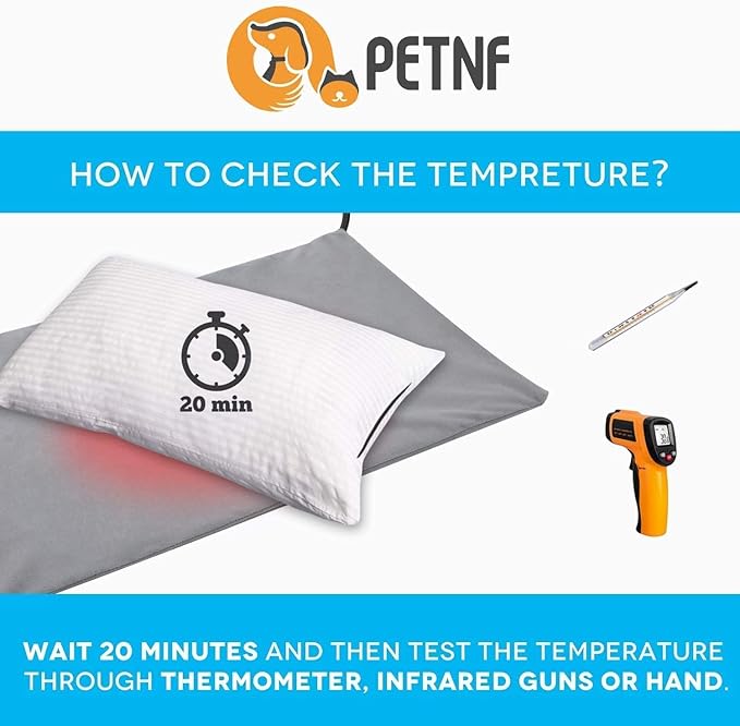 Pet Heating Pad Temperature Adjustment Dog Heating Pad Anti-bite Puppy Heating Pad with Timer Cat Heating Pad Indoor Waterproof Pet Warming Pad Electric Heated Bed Mat Dog