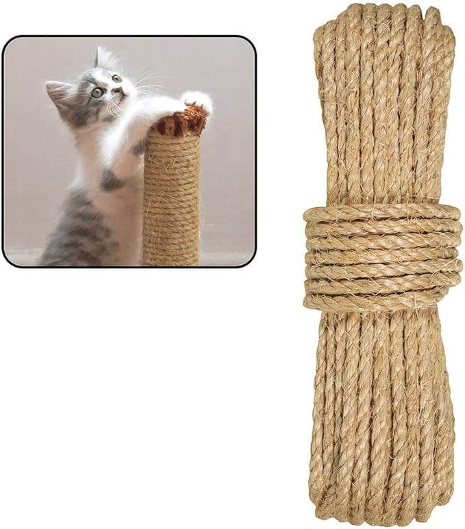 West Coast Paracord Natural Cat Sisal Rope for Scratching Post – Replacement Tree Tower – Repairing, Recovering Hemp Rope – DIY Scratcher Hemp Rope for Cat Tower and Tree (100 Feet)