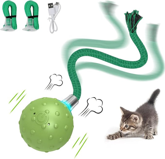 Interactive Cat Toys for Bored Indoor Adult Cats, Automatic Fast Move On Carpet, Bird Chirping & Motion Activated Cat Ball