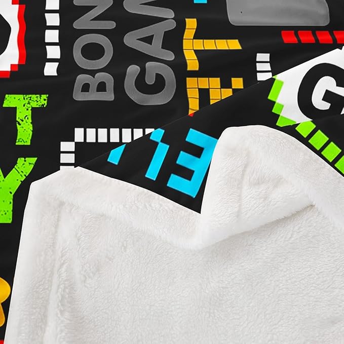 Gamepad Fleece Throw Blanket Video Game Blanket Modern Game Controller Sherpa Blanket for Couch Sofa Chair Teens Gamer Bedroom Decor Fuzzy Blanket Abstract 40"x50"