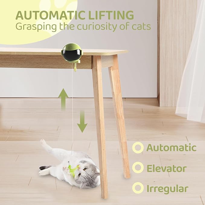 jovani Cat Toys Hanging Door Automatic Cat Toy Interactive Elastic Rope with Feather & Other Two Toys, Cat Catching Game Door Hanger