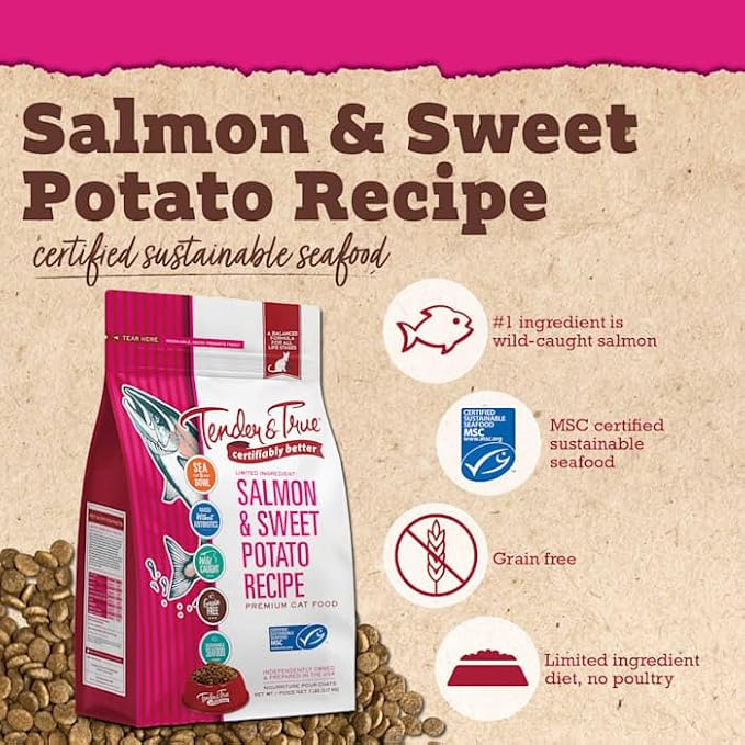 Tender & True Salmon & Sweet Potato Recipe Cat Food, 7lb