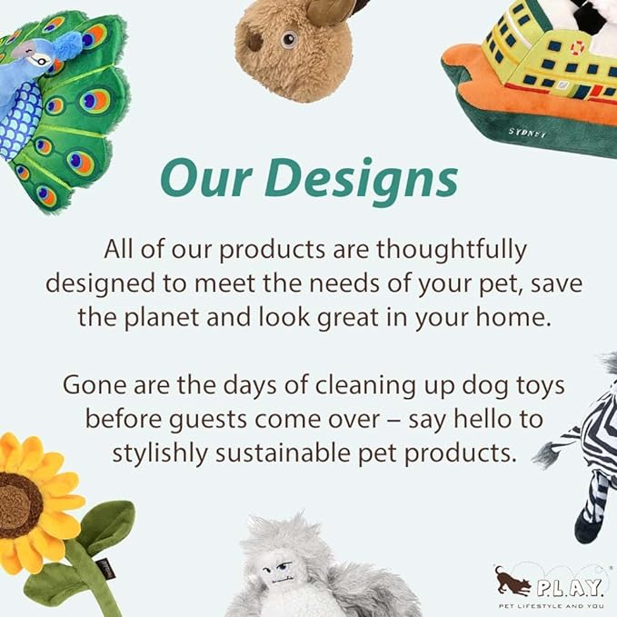 P.L.A.Y. Cute Cat Toys - Holiday & Christmas Themed Organic Catnip Filled Toy, Great for Adult Cats and Kittens - Machine Washable, Recycled Materials, Rattles, Crinkles, Feathers (Chirpy Birdie)