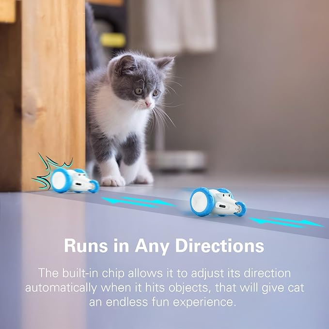 ONE PIX Cat Interactive Toys for Indoor Cats, Christmas Cat Toys, Electric Cat Toys with LED Lights, Smart Cat Mouse Toys for Self Play, Automatic Cat Toys with USB Rechargeable, Gifts for Cats