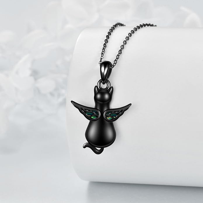 Black Onyx Necklace Raven/Phoenix/Peacock Necklace Gothic Jewelry Gifts for Women Men
