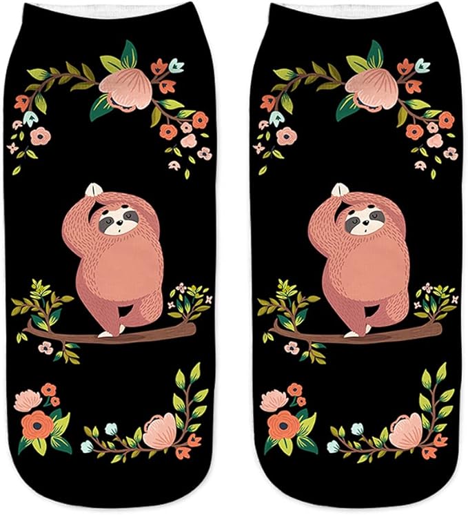 Benefeet Sox Funny Ankle Socks Cute Novelty No Show Animal Fruit Flower Cartoon Colorful Graphic Low Cut Socks for Women Girl