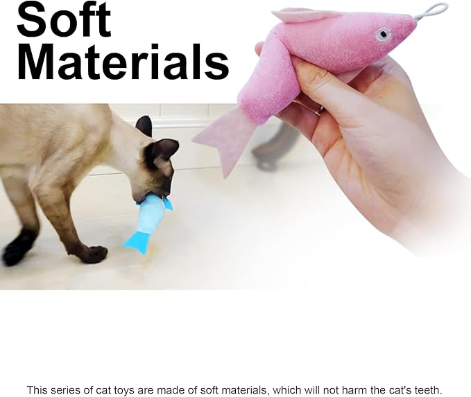 Catnip Matatabi Toys for Cats & Kittens,Cat Toys for Indoor Cats，Cat Kicker Toy（Fish*2）