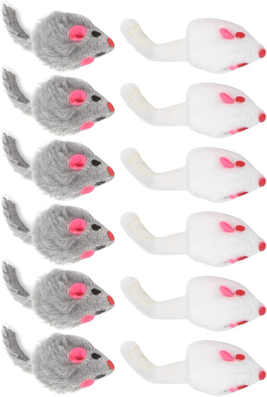 HEEPDD Cat Catching Toy, 12 Pack Cat Interactive Play Chewing Toy Cat Shape Plush Catching Toy for Indoor Cats and Kittens