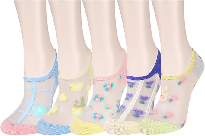 Benefeet Sox Sheer No Show Socks Women Girls Cute Thin Mesh Low Cut Liner Socks for Loafers Boat Shoes