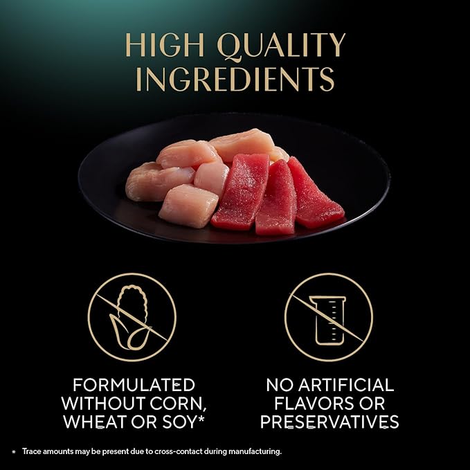 Sheba Perfect Portions Paté Wet Cat Food Trays (24 Count, 48 Servings), Gourmet Chicken and Tuna Entrée, Easy Peel Twin-Pack Trays