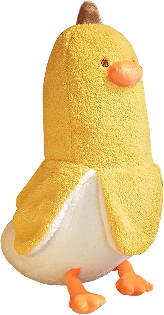 PEACH CAT Banana Duck Plush Toy Cute Plushie Hugging Plush Pillow Duck Stuffed Animal for Girls and Boys Yellow 35.4"