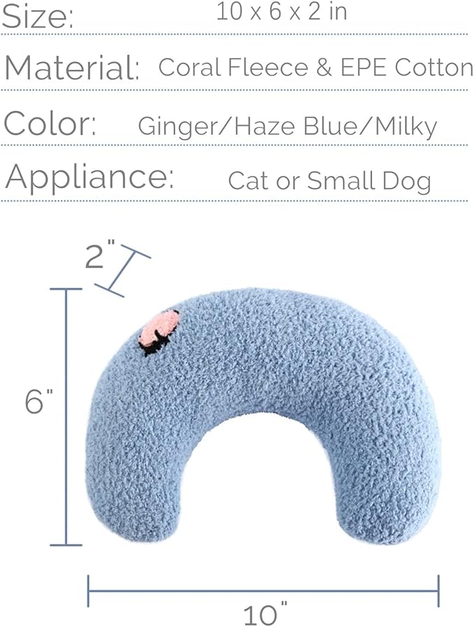 Les Arbres Fair Little Pillow for Cats, Ultra Soft Fluffy Pet Calming Toy Half Donut Cuddler for Joint Relief Sleeping Improve Machine Washable