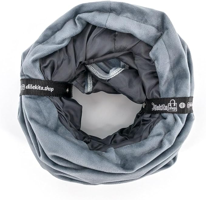 Velvet Fabric - Foldable/Collapsible - 55x8.66 Inches Cat Tunnel (Gray)