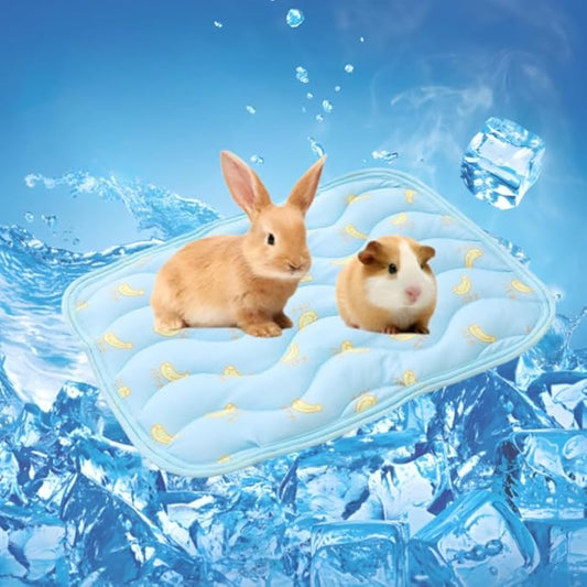 Pet Cooling Mat Cooling Fiber - Washable Non-Toxic Pet Indoor Outdoor Bed, Foldable Pee Pads for Dogs Settle Mat Cooling Dog Blanket Cat Cooling Pad (Blue, Small)