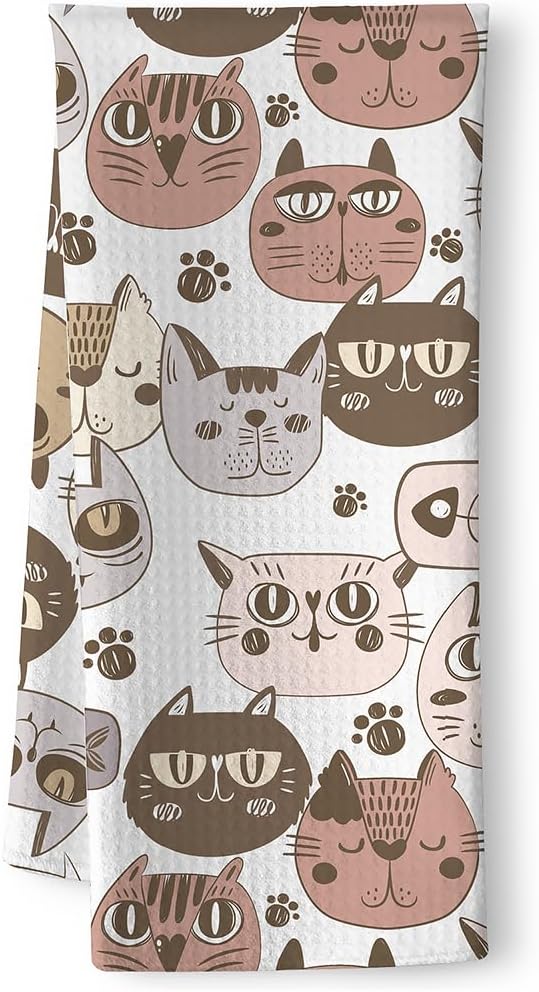 Cat Towels,Cat Hand Towel,Cat Kitchen Towels,Cat Dish Towels,Cat Kitchen Accessories,Cute Dish Towels For Kitchen,Cat Gifts for Women,Funny Kitchen Towels,Cat Mom Gifts-Gifts For Cat Lovers For Women