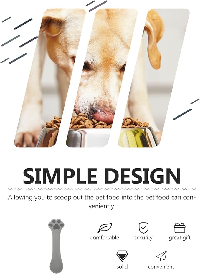 Mipcase Cat Food Scoop Silicone Dog Cat Food Spoon Cat Paw Design Multi- Functional Pet Food Can Spoon Manual Can Opener Dog Wet Food Spoon Cat Feeding Scoop Cat Claw Spoon