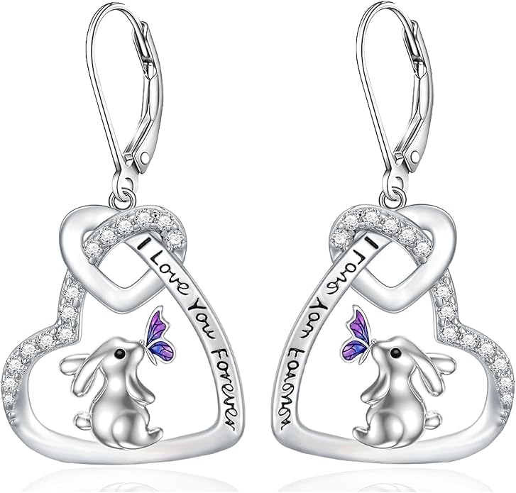 Black Cat/Bat/Spider/Pumpkin/Wolf/Bunny/Sun and Moon/Turtle/Raven 925 Sterling Silver Leverback Dangle Earrings Moon Gothic Christmas Earrings Jewelry Gift for Women