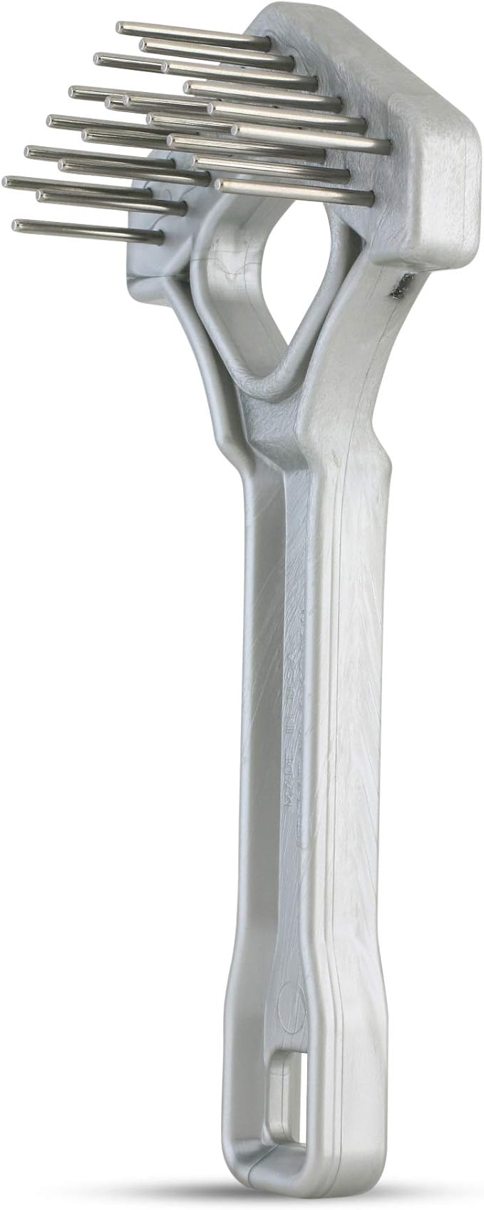 Mini-Rake V-Shaped with Double-Row Rotating Teeth (Silver with Blacktop)